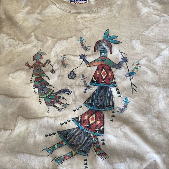 Vintage Southwest Yei Navajo print sweatshirt tie dye size Medium - Picture 10 of 10